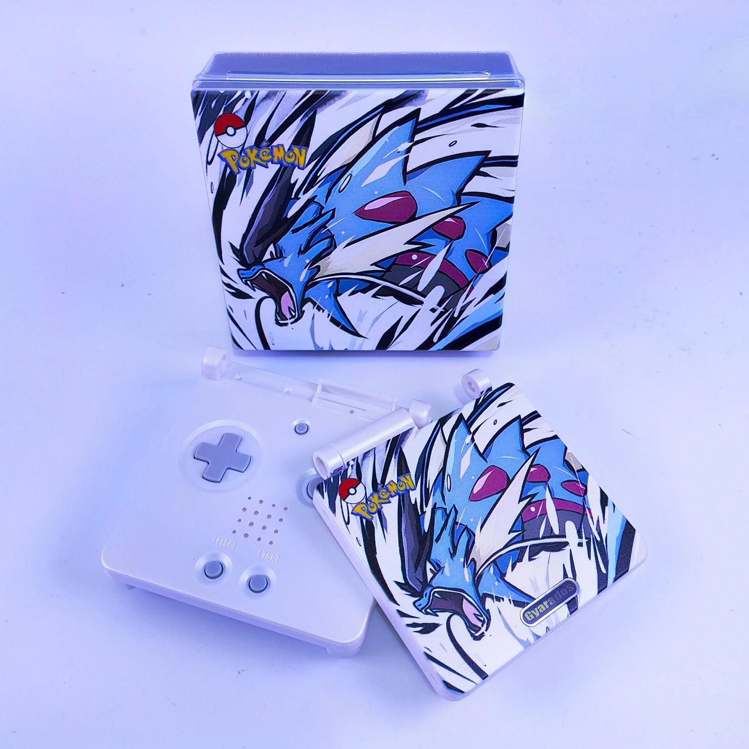 GBA SP Verpackungs- und Gehäuseset Rayquaza Gyarados Limited Edition Hülle mit Verpackungsbox Kompatibel mit IPS-Bildschirm