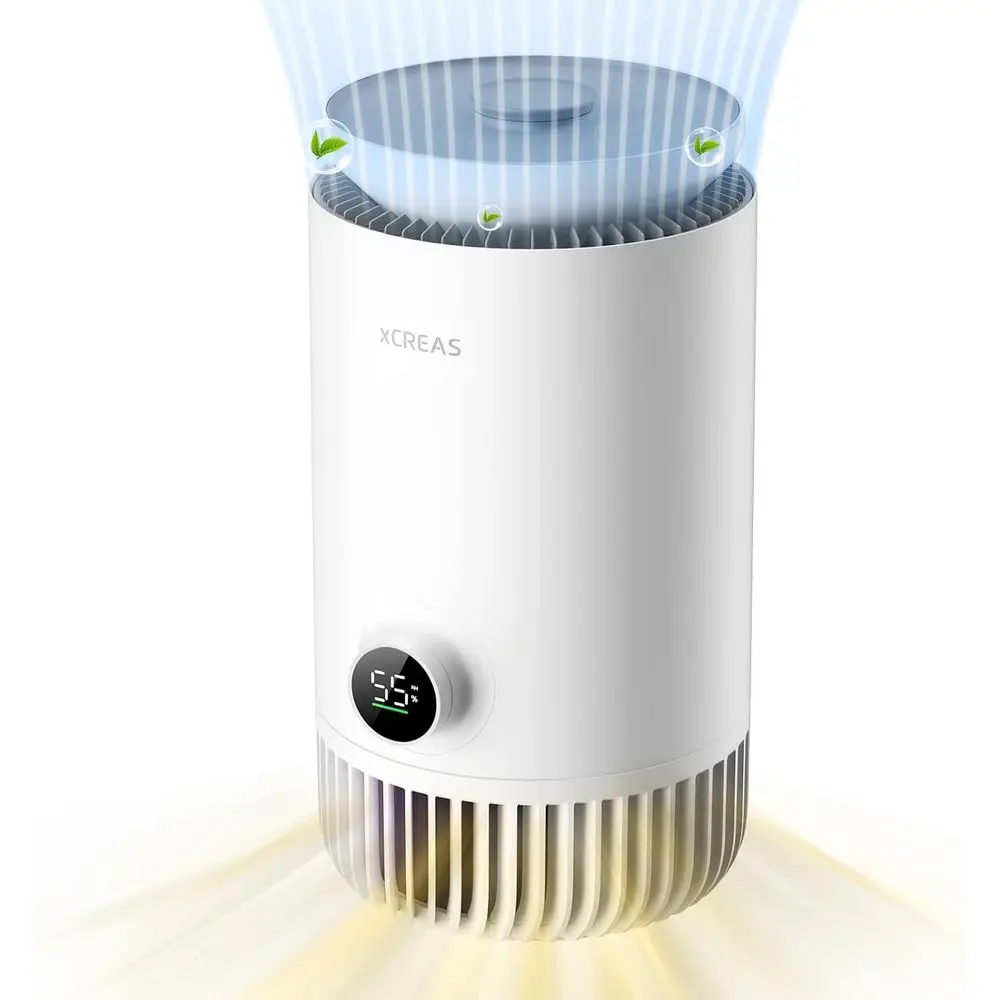 

Compact HEPA Air Purifier and Humidifier, 0.8-Gallon Top-Fill Tank, Ultra-Quiet 23dB for Bedrooms