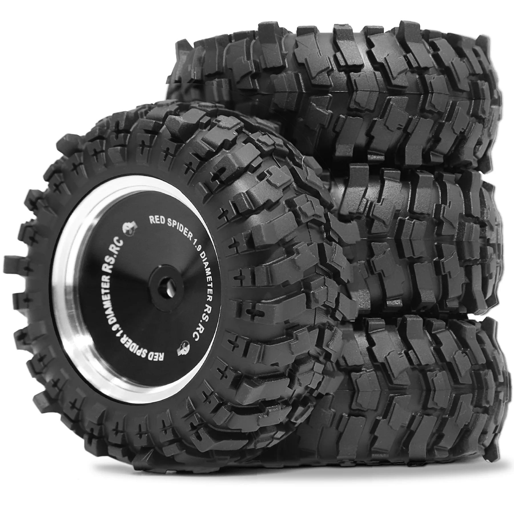 

4PCS 1.9inch 88mm OD Metal Anti-slip Crawler Tires Fits 1/10 1/12 RC Truck MJX H12Y+ Axial SCX10 AXI03007 Tamiya CC01 D90