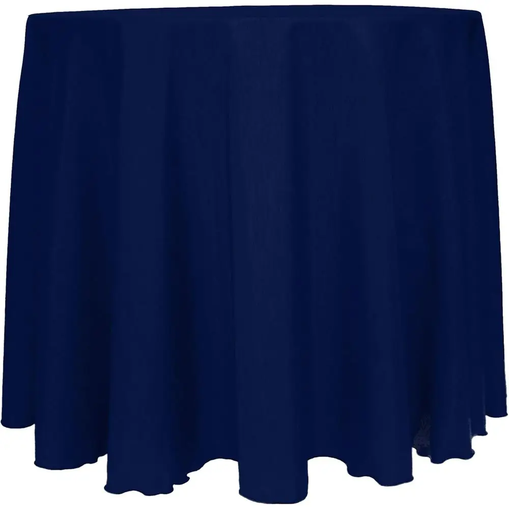 

Round Tablecloth 120 Diameter - Reversible Satin Polyester, Washable & Wrinkle Resistant - Navy, 5 Pack