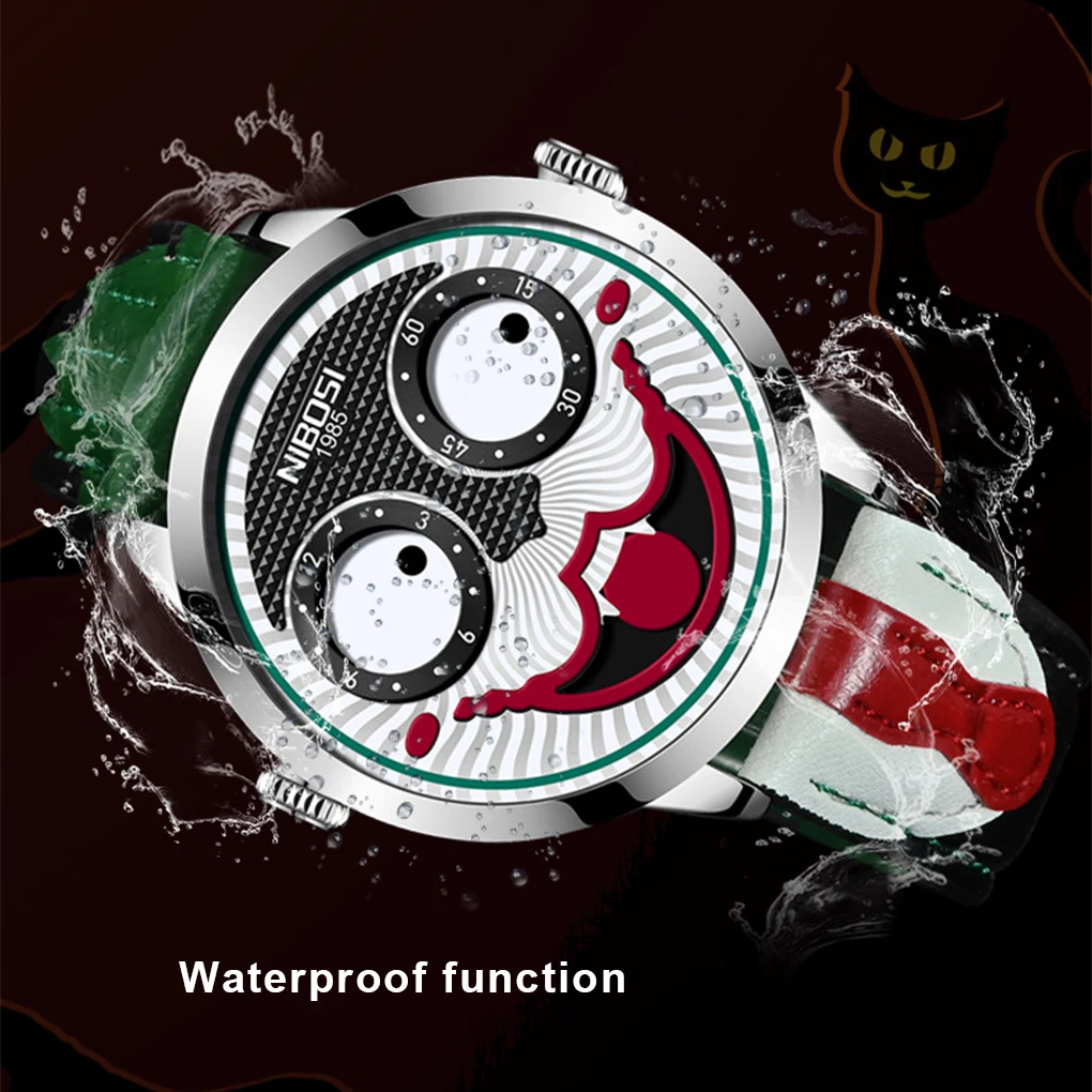 Brede Applicatie Joker Quartz Horloge Stijlvolle Roestvrijstalen Constructie Joker Quartz Polshorloges