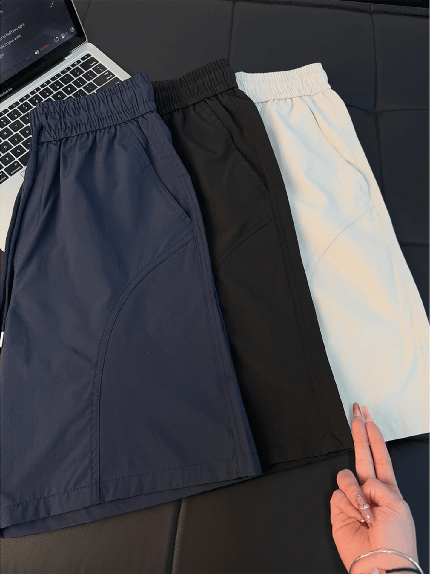 

American Sle Qui Dry Sports orts Men's Summer Outdoor Fitn Casual Five-Quarter Loose Straight Leg Beach Waterproof P...