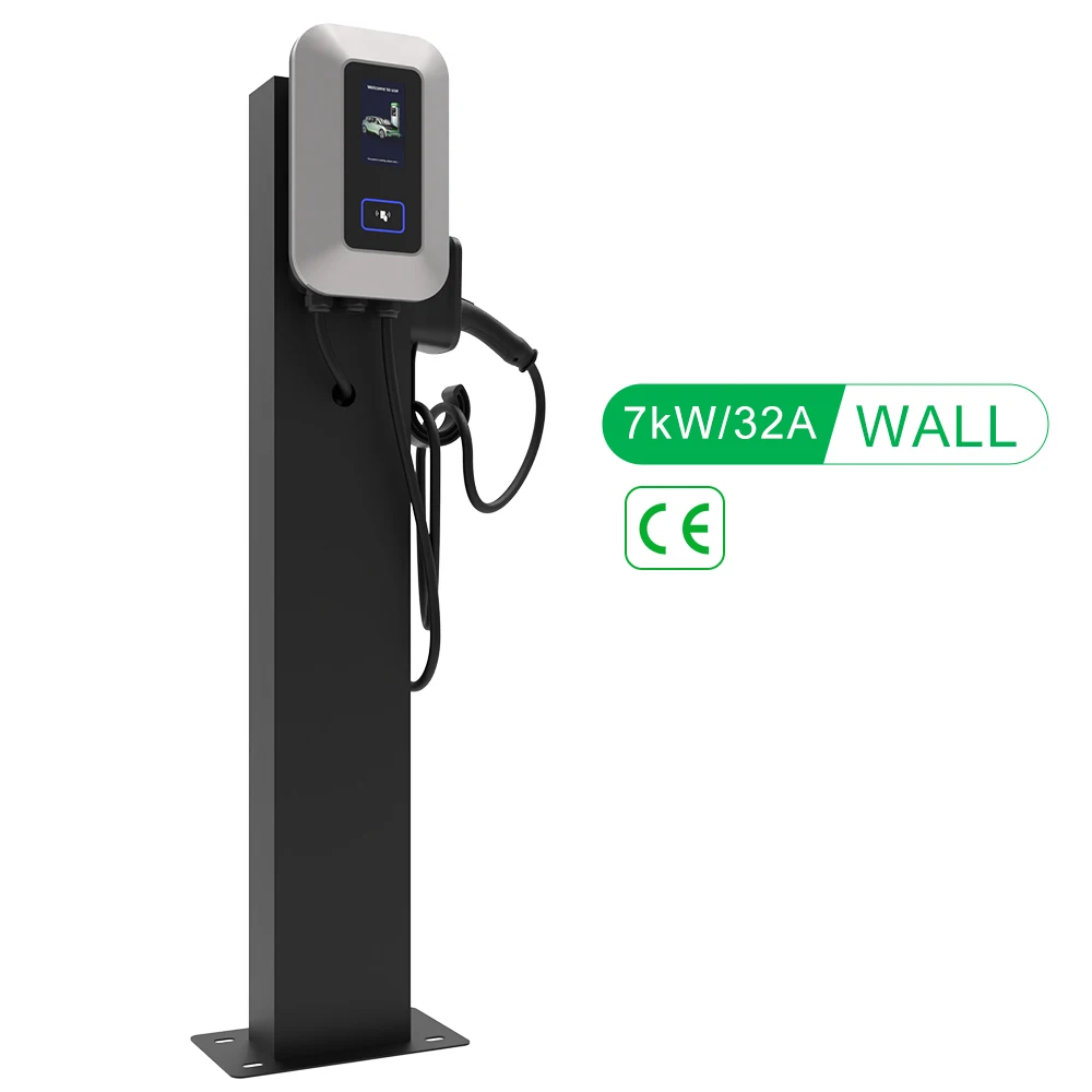 32A EV Charging Station 7KW 1Phase Electric Vehicle Charger Type2 EVSE Wallbox IEC62196-2 EV Charge Type 2 with 5M Cable