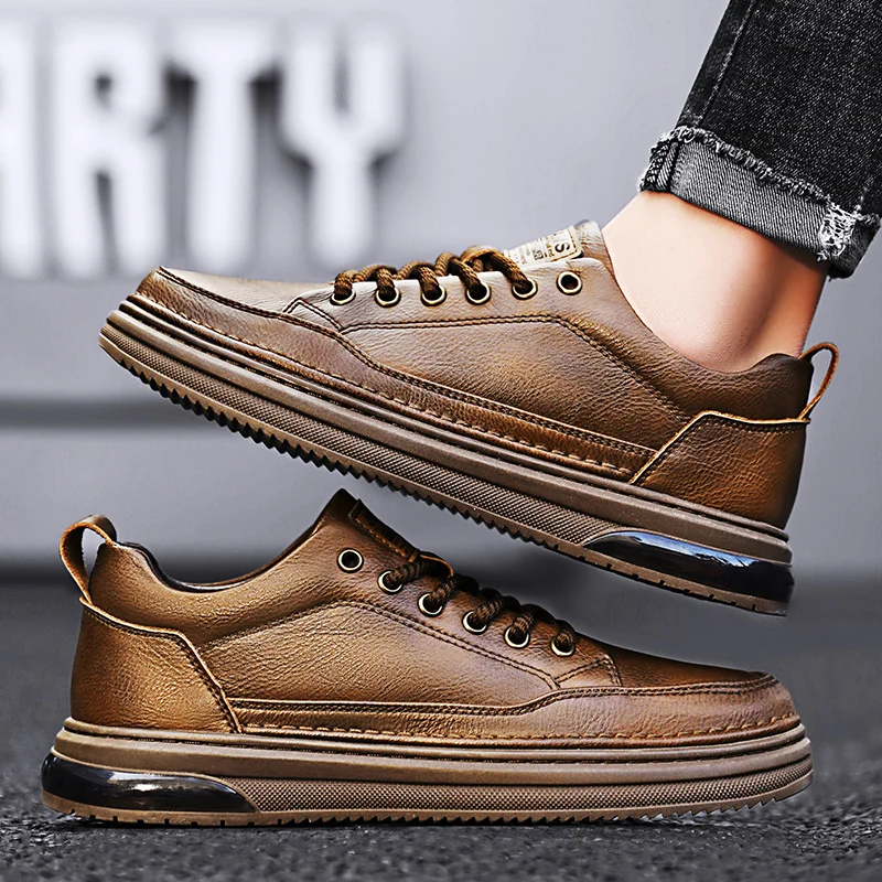 

High quality and comfortable men's casual leather designer outdoor fashion anti slip Oxford shoes lace up formal business shoes