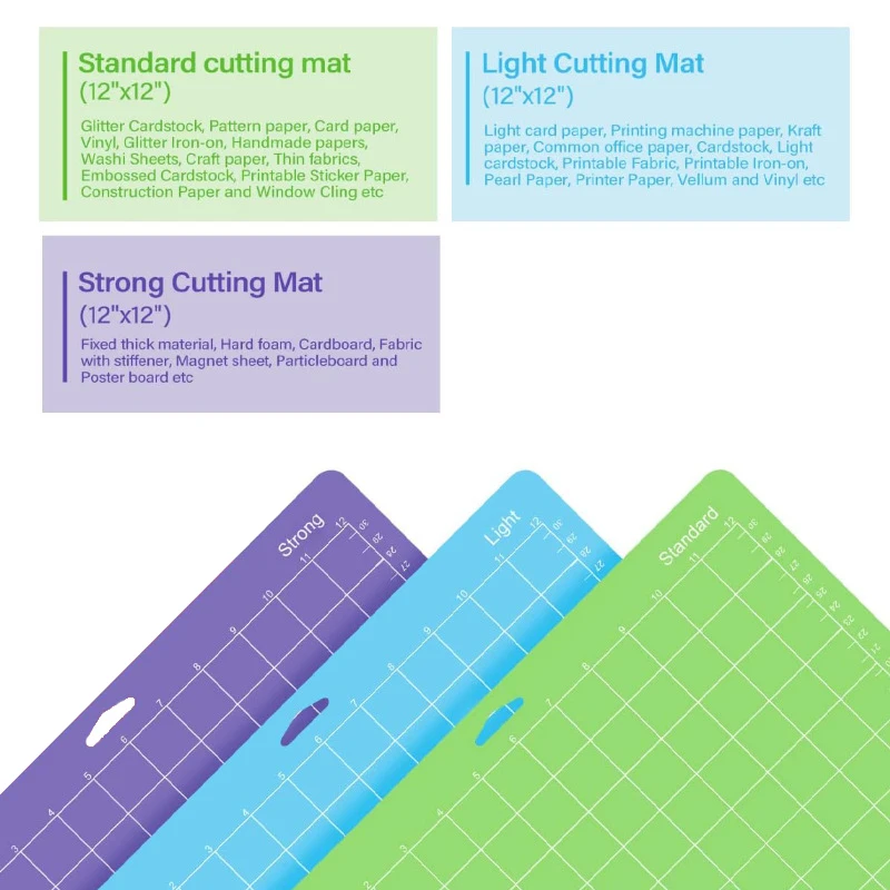 Fromthenon 3pcs Cutting Mat 12x12 Inch Lettering Machine Fabric Sticky Cutting Tool PVC Cutting Board Base Bonding Plate Mats