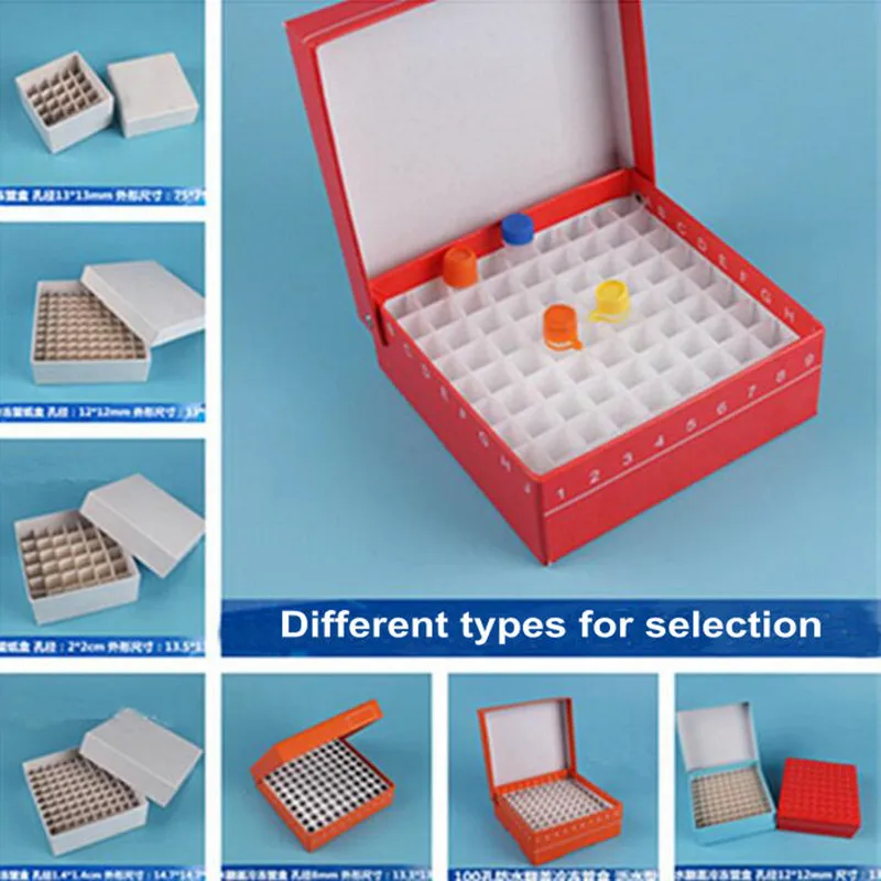 4Pcs/Pack Paper Frozen Tube Box 25/36/81/100Grids Cryo Tube Storage Box Suitable for 1.5/1.8/5/7ml Cryopreservation Tube