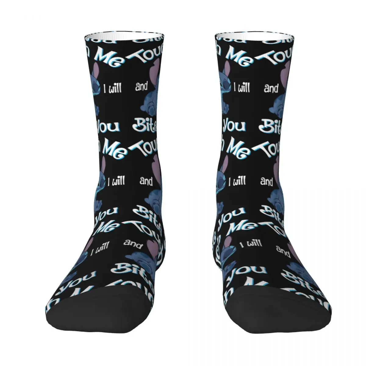 Stitch And Lilo Stitch Touch Me And I Will Bite You Stockings Modern Socks Autumn Non Slip Socks Women Men Comfortable Socks