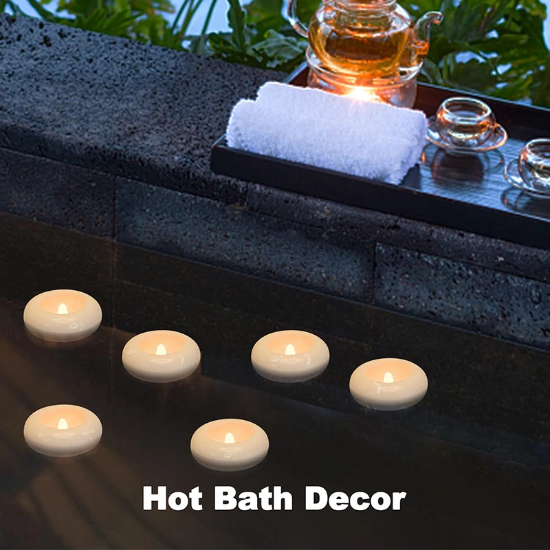 6 Non Perforated Dish Candles Floating Pool Party Wedding Home Bathtub Water Tea Light Decoration Romantic Confession Candles