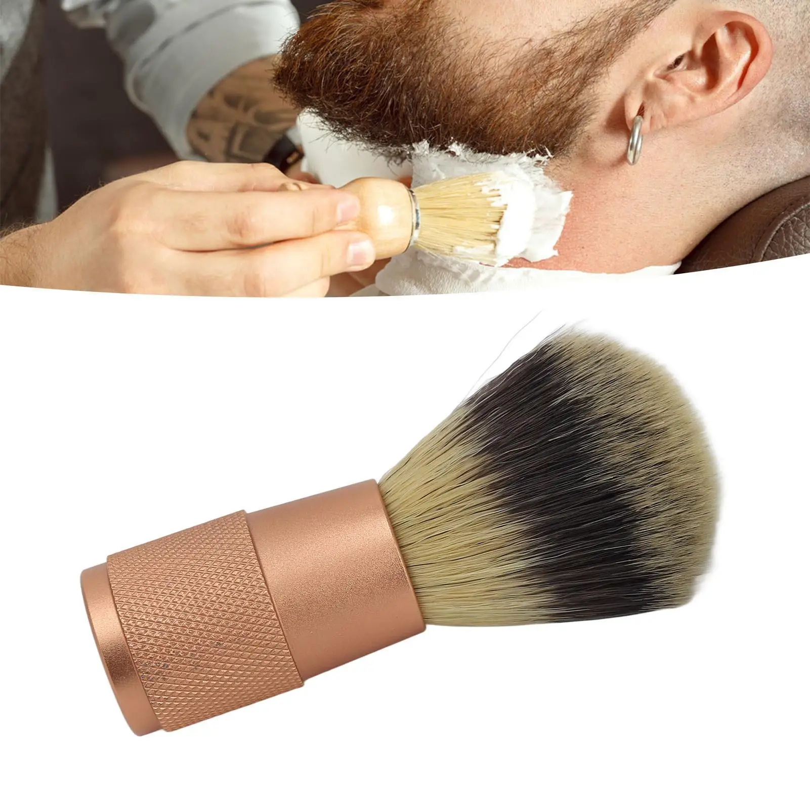 Brocha de afeitar de barba sintética suave para un cuidado preciso del bigote, Ideal para un afeitado suave