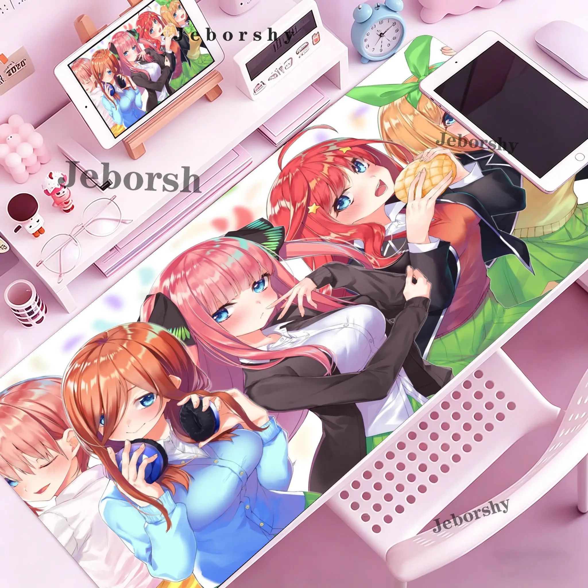 The Quintessential Quintuplets Anime Mouse Pad Gaming Desk Mat Non-Slip Rubber Lock Edge Keyboard Pad Laptop Gamer Accessories