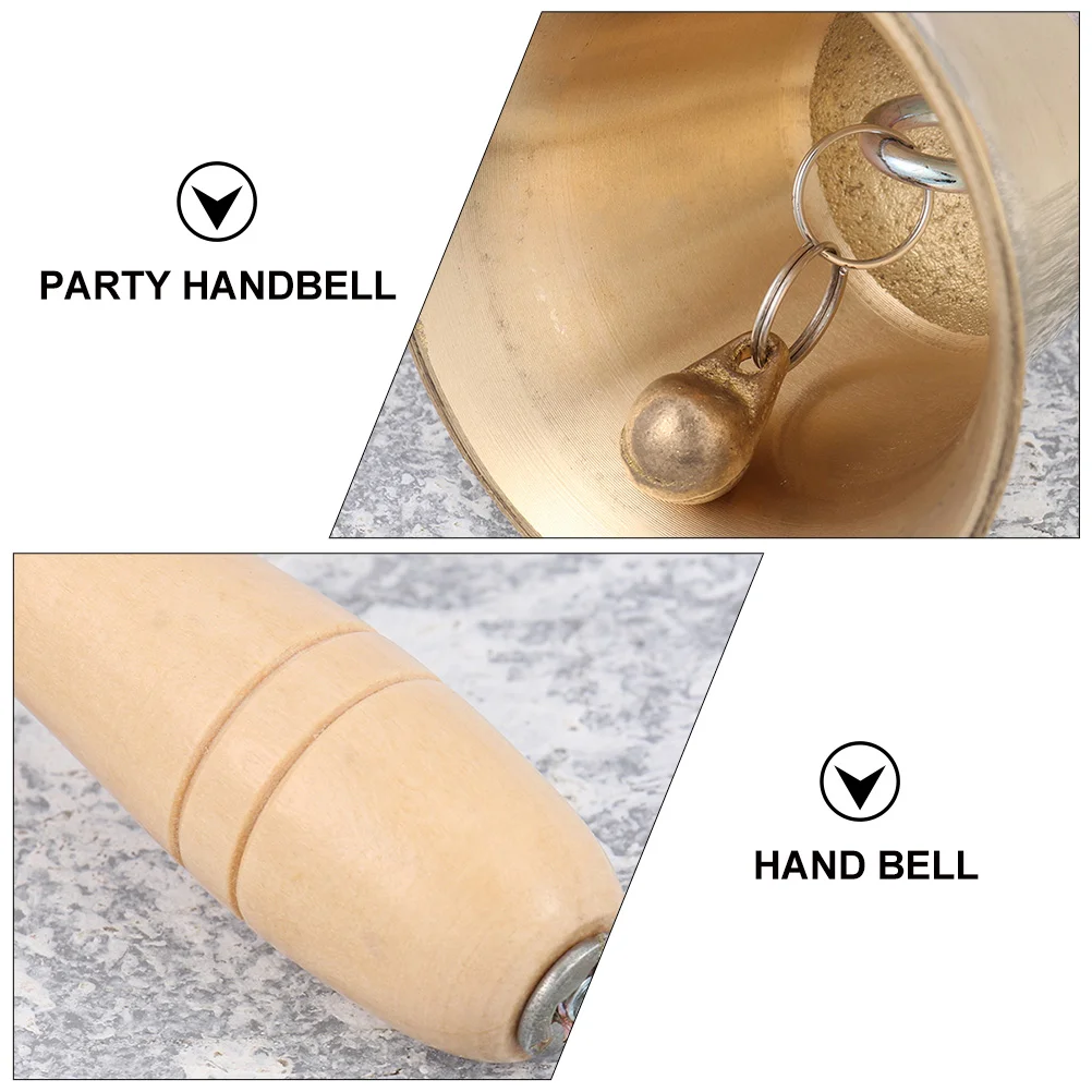 2 ชิ้นโทรศัพท์เด็กไม้ Handle Rattle โรงเรียน Bell Party Handbell โต๊ะบ้านห้องเรียน Call กับเด็ก