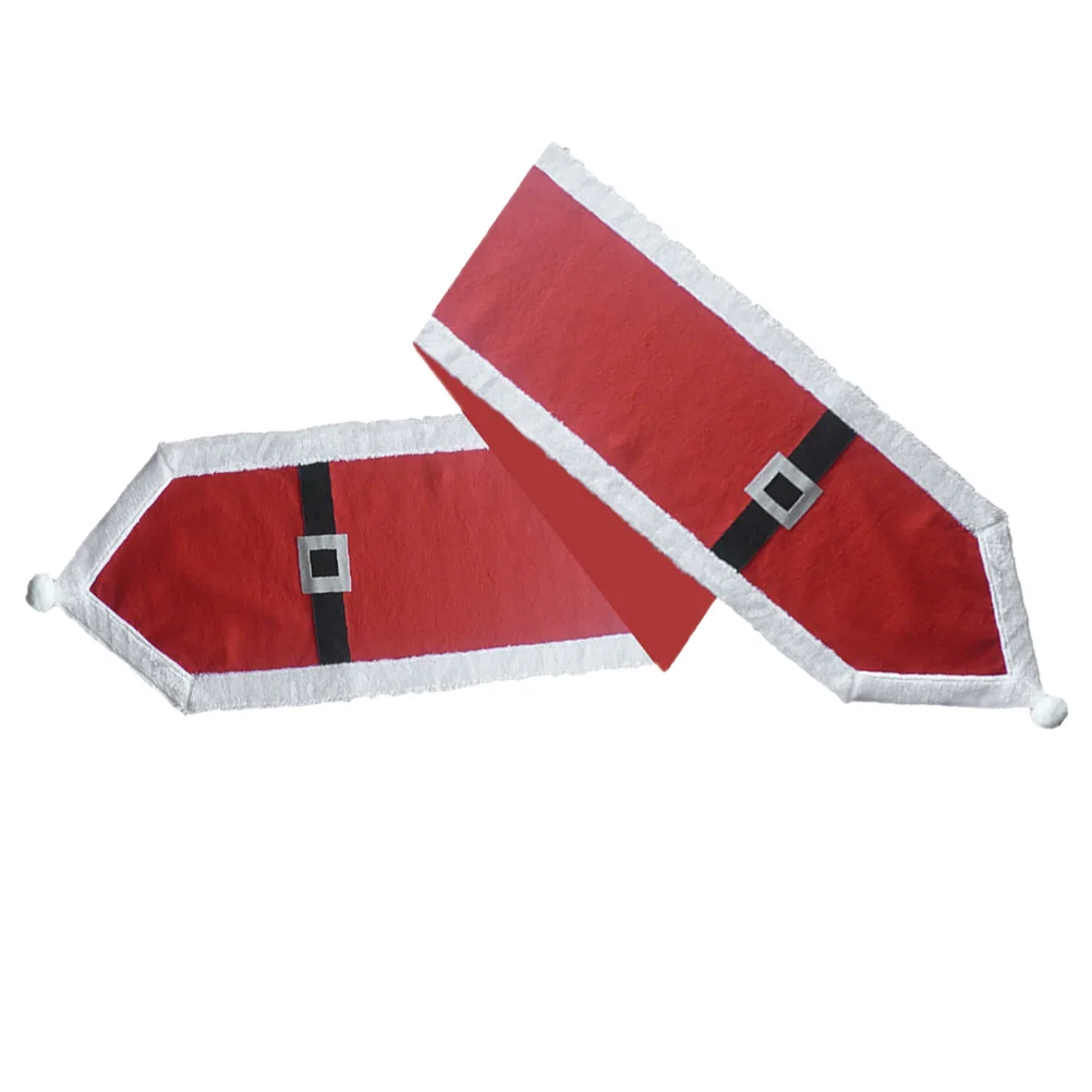 

Reusable Christmas Table Runner with Santa Buckle Elegant Party Table Decoration for Weddings Holidays Events Dining Room Decor