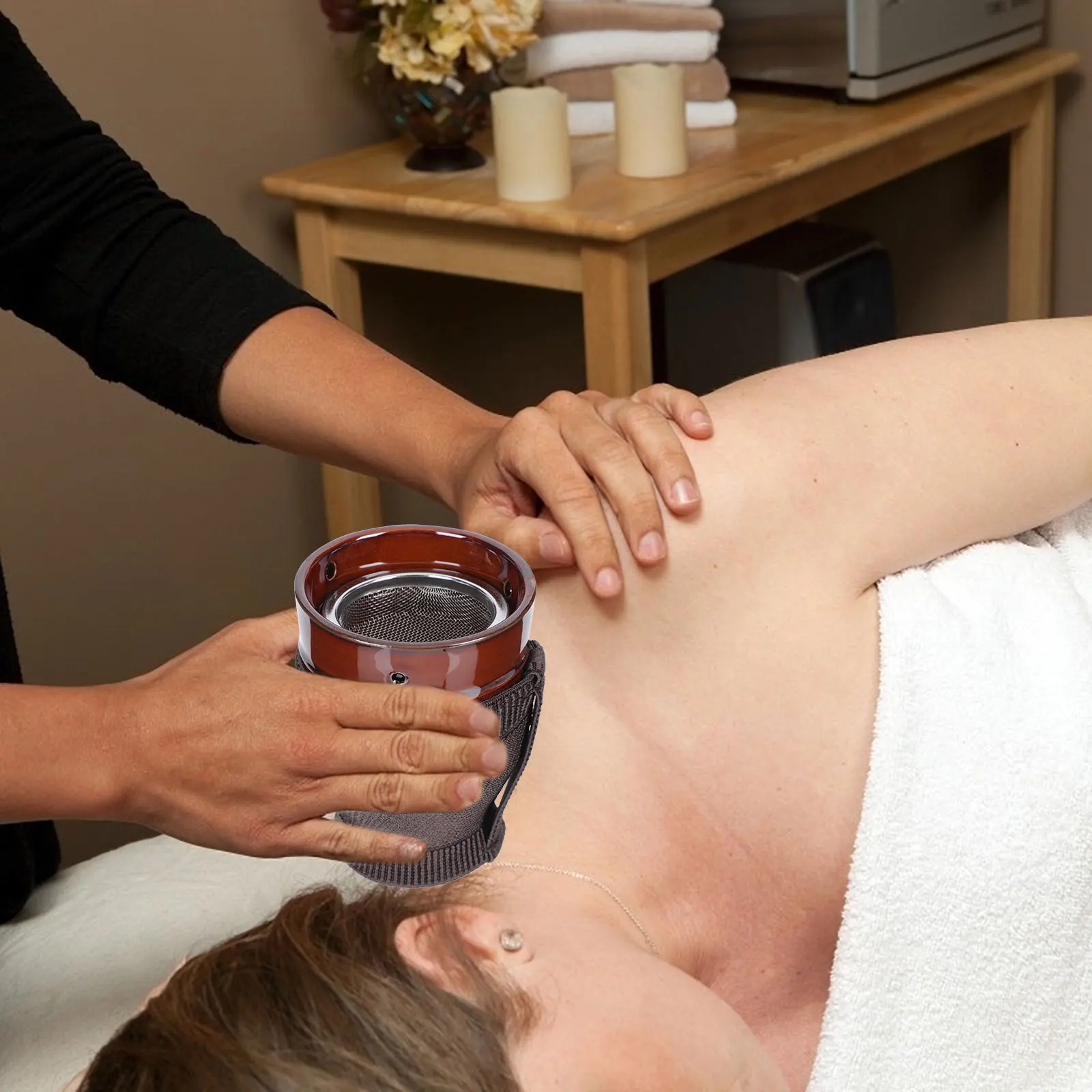 

1Pcs Home Cupping Tool Ceramic Moxibustion Cup Multi-Scenario Use Comfortable Moxa Massage Pot for Care