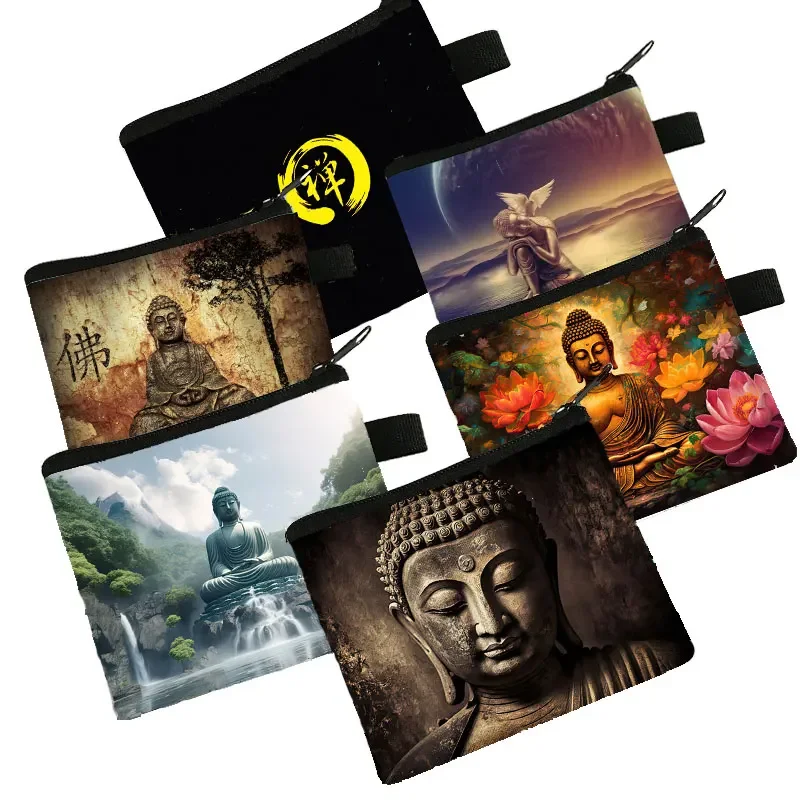 

Буддистский Кошелек для монет с принтом Бога, Женский кошелек Manjushri Mahakala, кредитная сумка для монет, религиозные мини-кошельки дзен