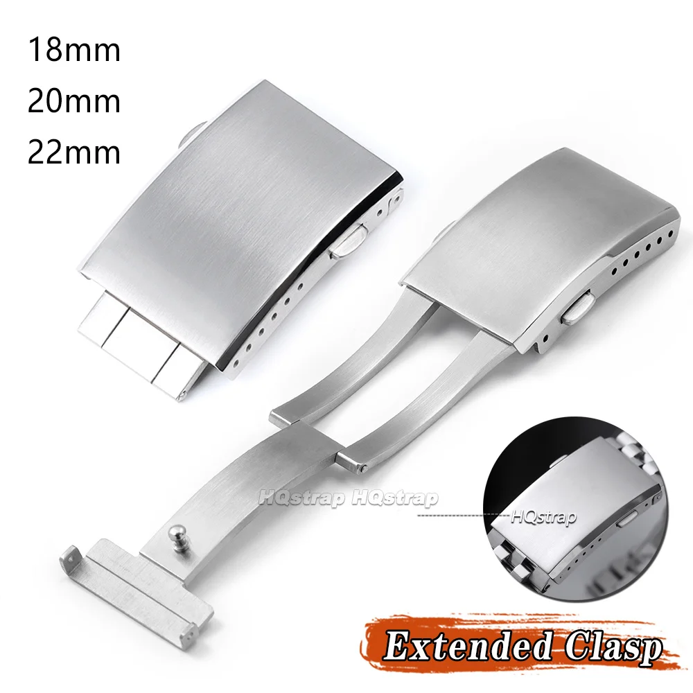 316L Solid Extended Folding Watch Clasp 18mm 20mm 22mm Universal Clasp Double Button Watch Buckle Butterfly Buckle Accessories