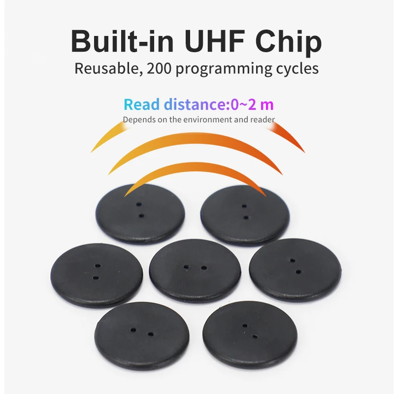 Washable Button Electronic Clothing Fabric Washing High Temperature Resistant  UHF RFID Tag