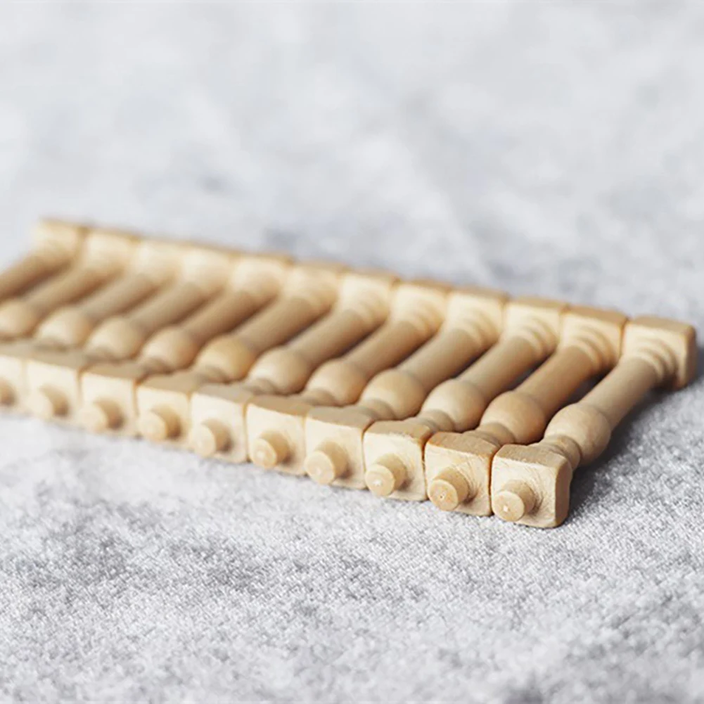 AS96-24Pcs DIY Spindles Balusters Casa de bonecas de madeira em miniatura escala 1/12 Decoração de corrimão de escada