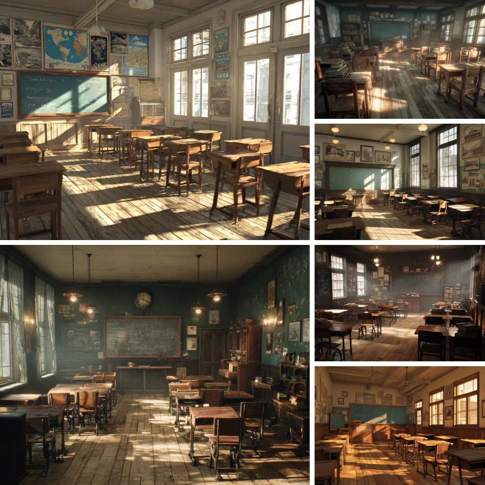 

Back to School Photography Backdrops Student Party Shadow Vintage Classroom Window Blackboard Decor Background Photo Studio