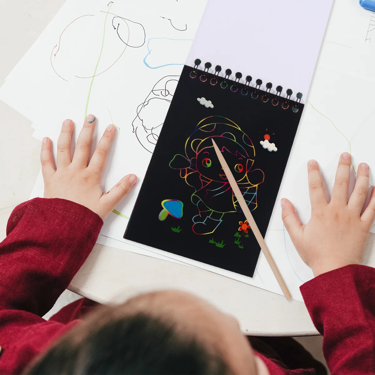 

6 комплектов, детский блокнот с царапинами и эскизами, блокнот для творческого рисования, рисования, рисования, сделай сам, поделки из бумаги