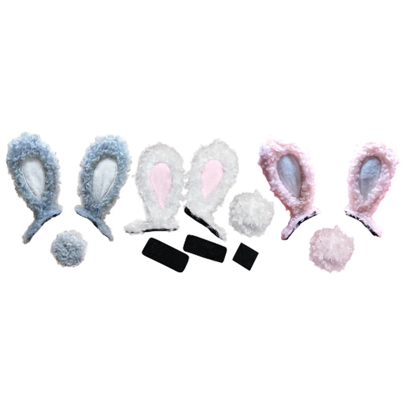 

Motorcycle Helmet Bunny Ears with Tail Plush Ears Party Cute for Adults Ski Helmet Accessory for Bicycle Skating Biking Cycling