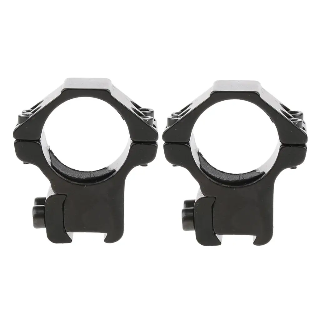 25.4mm 1'' Tube Clamp Ring Scope Mount Holder 11mm Rail with Hex Wrench for Installing Flashlight Torch (Black)- Low Profile