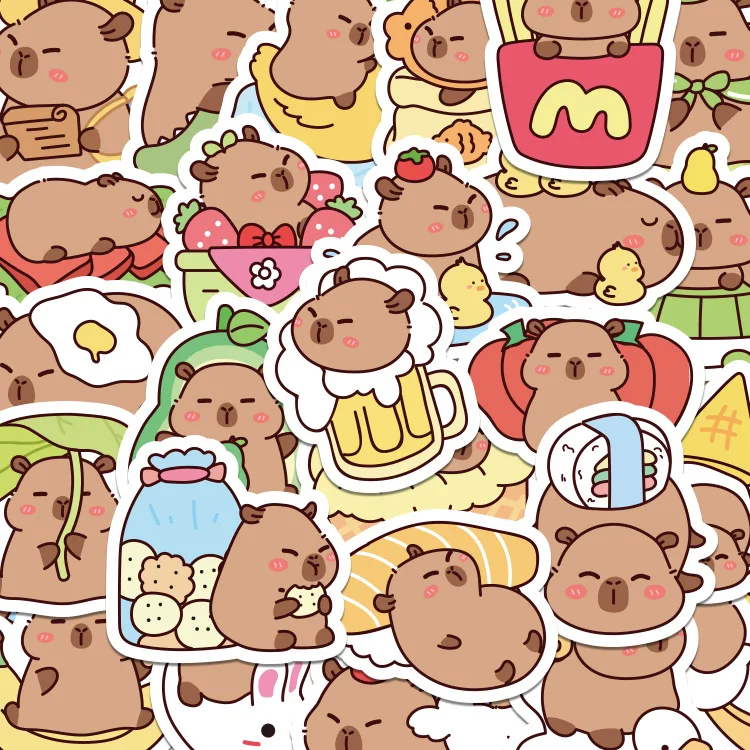 100PCS Nette Capybara Tiere Cartoon Graffiti Aufkleber DIY Telefon Gitarre Laptop Notebook Koffer Tasse Wasserdichte Aufkleber Kinder Spielzeug