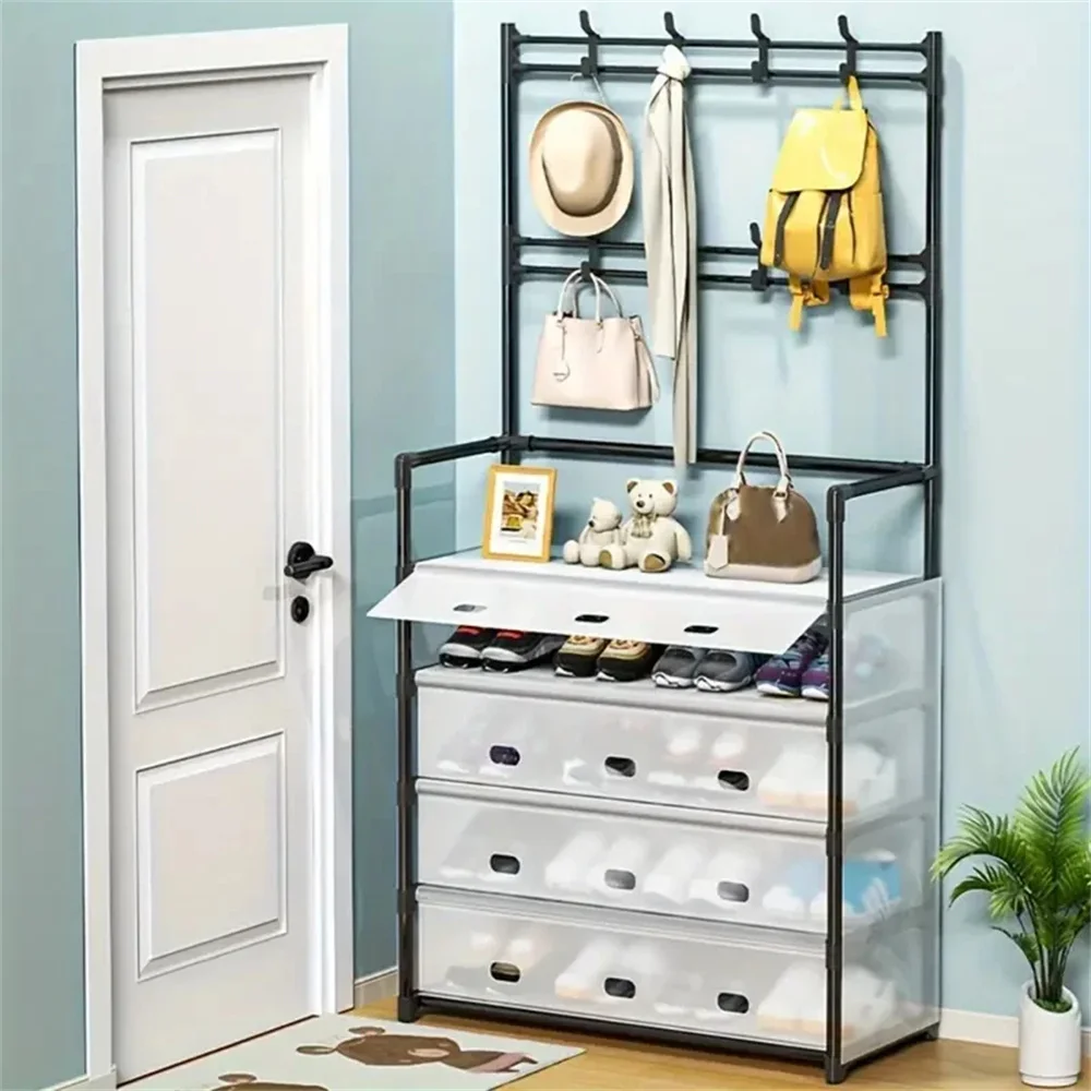 5 i layers Shoe Hat Rack Clothes Hanger Dust i proof Shoe Rack Doorway Organizer Floor i Standing Storage Rack Simple Shoe Cabinet