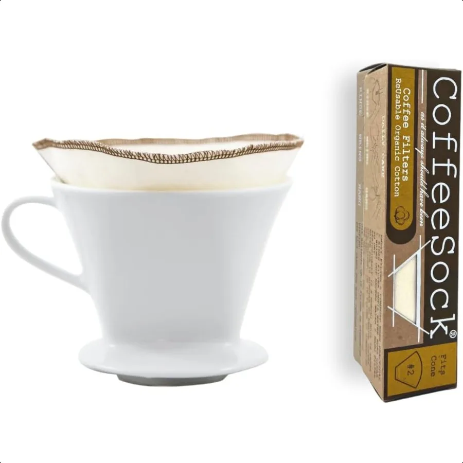 

The Original Reusable 100 Organic Cotton Coffee Filters 2 pk Cone 2 Filters Coffee Sock Cloth Drip 2 Coffee Filter Organic Cott