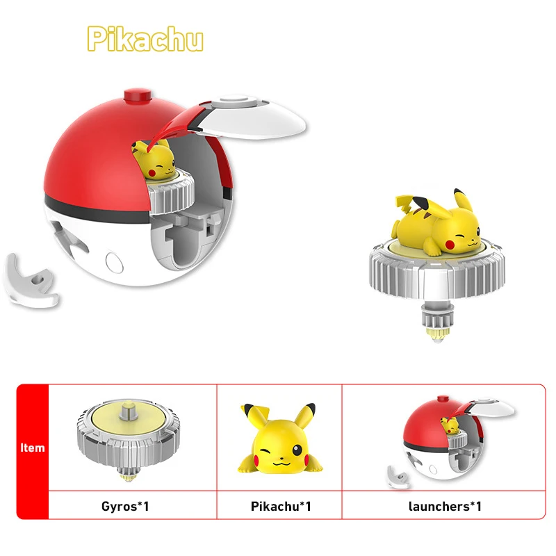 Pokemon Ball Spinning Top Toys Pikachu Charmander Mewtwo Pocket Monster Action Figure Battle Gyro Kids Toys Gift view 3