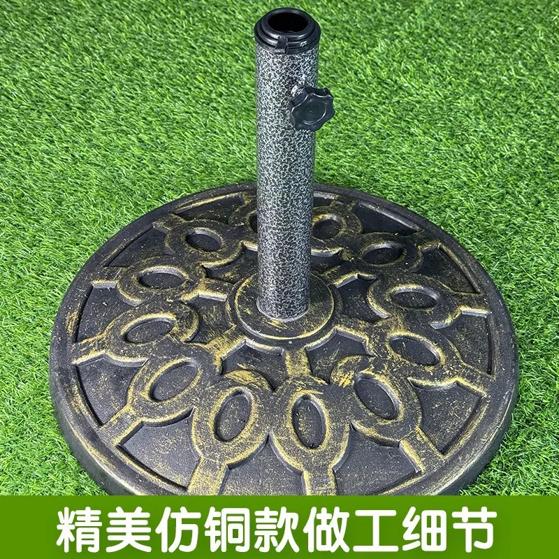 Large outdoor parasol large stall umbrella rubber base sun advertising umbrella bottom seat plastic solid seat