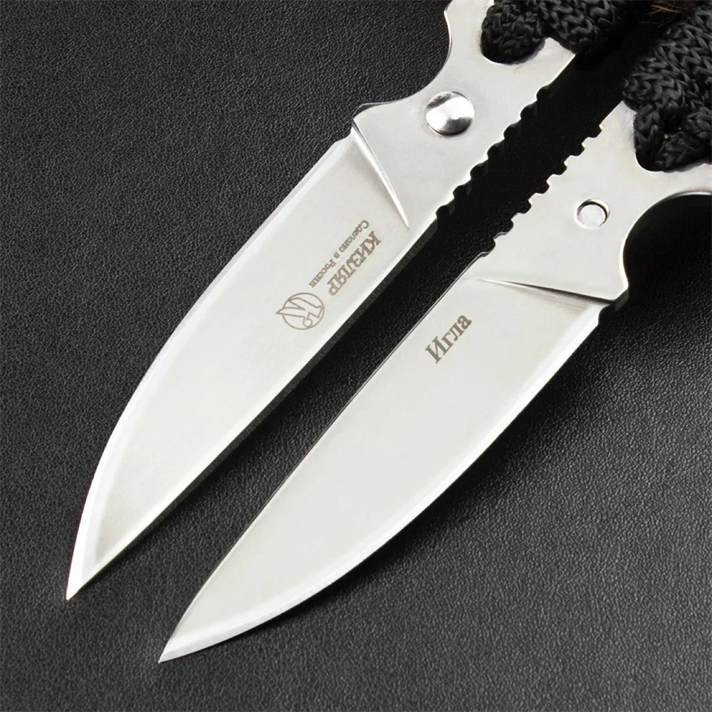 EDC Kizlyar Igla Protable Fixed Knife High Carbon Stainless Steel Blade Paracord Tie Rope Handle Kitchen Knife BBQ Tool