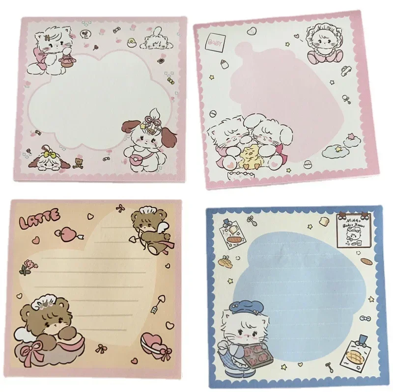 50PCS น่ารัก INS สไตล์ Sticky Notes,Sticky Notes,นักเรียนสาวหัวใจสติกเกอร์ข้อความการ์ตูน