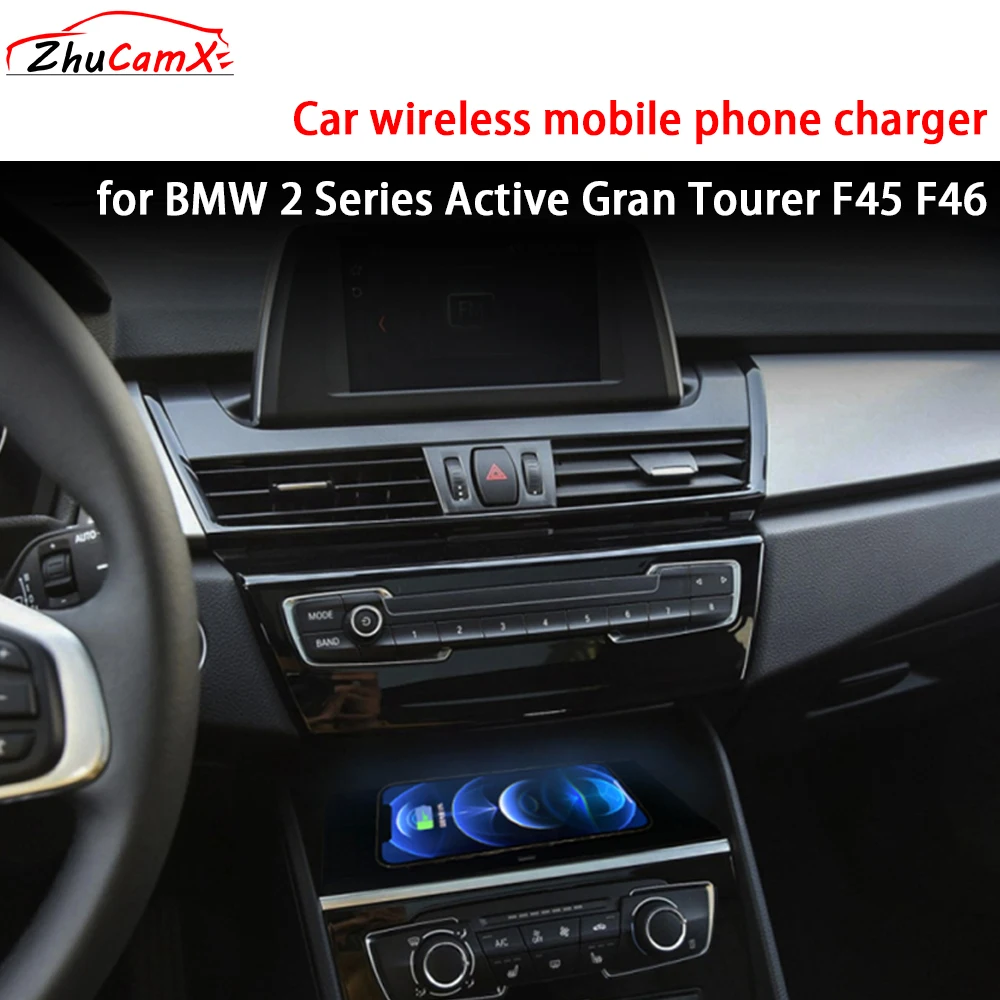 for BMW 2 Series Active Gran Tourer F45 F46 Center Console Storage Wireless Mobile Phone Charger QI 18W Magsafe Fast Charging