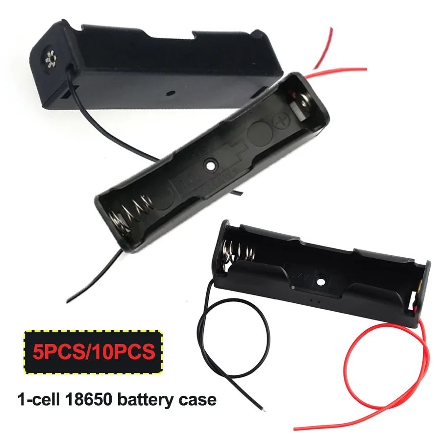 

5PCS/10PCS 1-cell 18650 Battery Holder 3.7V Clip 18650 Holder Case For Rechargeable Li-ion Battery Storage Box Series Connection