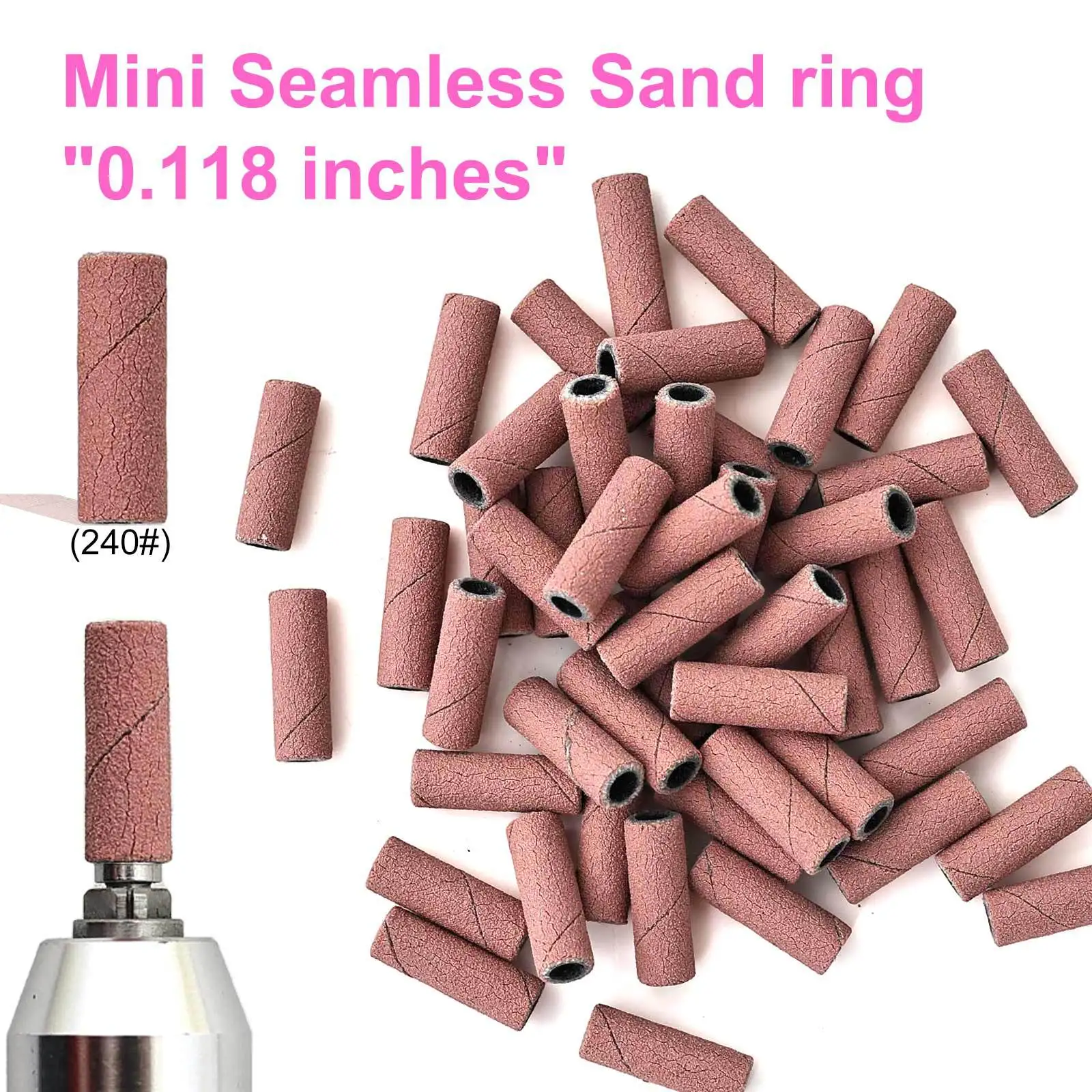 3mm Mini Sanding Bands for Nail Drill, Seamless Nail Files for Manicure, Cuticle Removal and Shaping Tools