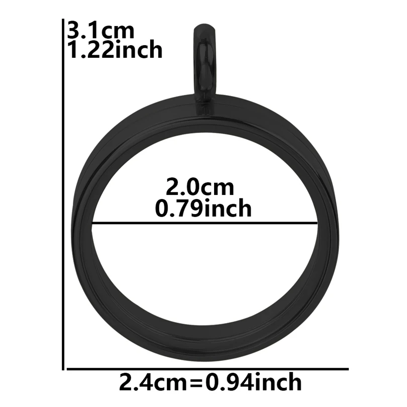 1Pc Round Coin Holder Floating Medallion Pendant, DIY Locket