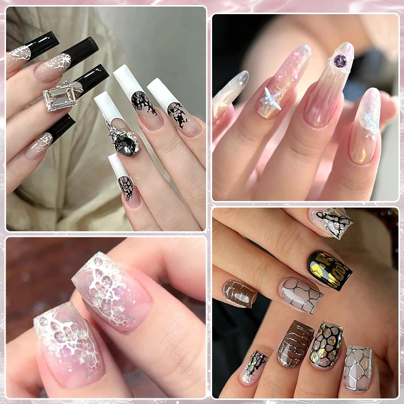 MTSSII-esmalte de uñas blanco y negro, 8ml, Base transparente especial, barniz de Gel de pintura 3D para barniz artístico de uñas