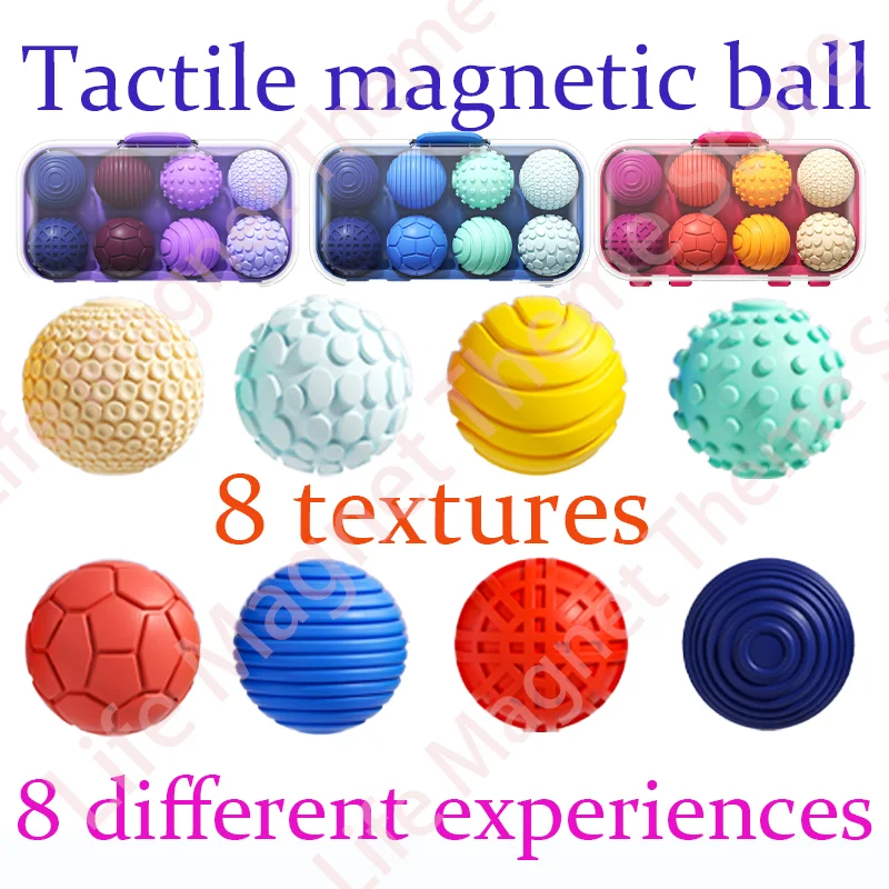 Silicone Magnetic Sensory Balls Fidget Worry Magnet Ball Autism Calming Game Kid Adults Relief Stress Sensory Fridge Magnet Gift