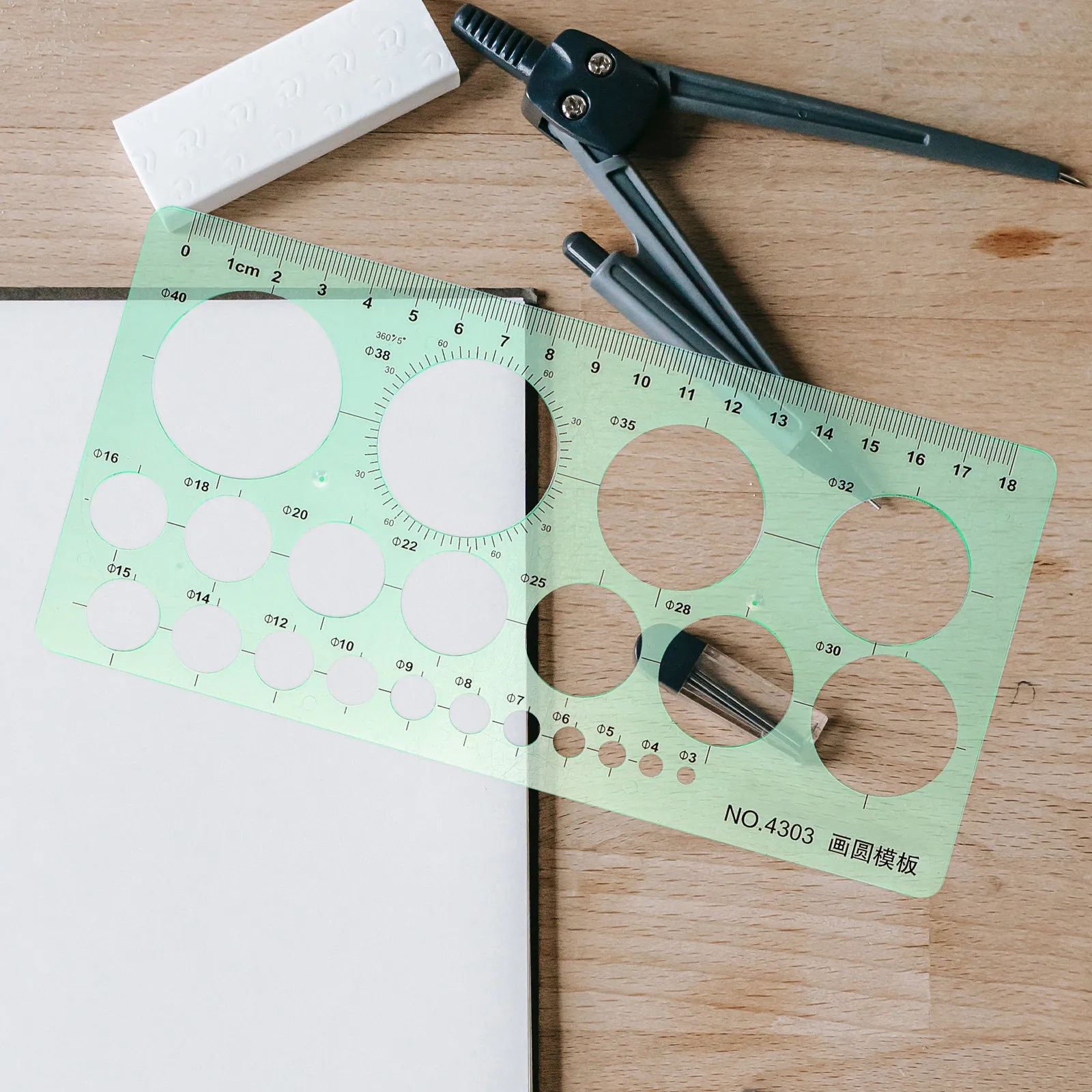 

Набор из 2 круглых многофункциональных линеек-трафаретов для черчения, измерения и рисования для студентов, архитектурных и инженерных работ