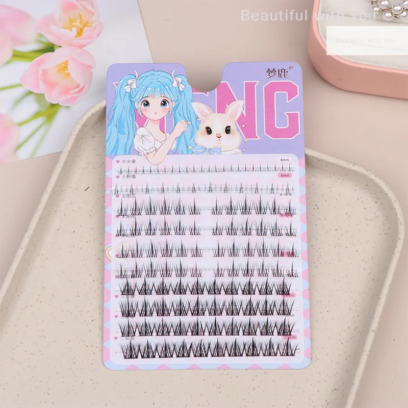 124 قطعة رموش مانغا سميكة الشيطان الصغير مجموعات الرموش الفردية الطبيعية كوس رمش تمديد ماكياج الكورية لتقوم بها بنفسك رمش كاذبة #5