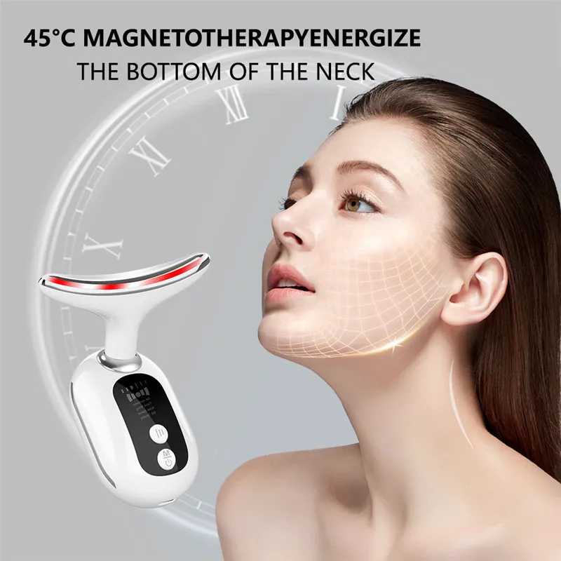 Home Use 3 LED Face Neck Lifting Massager Beauty Device