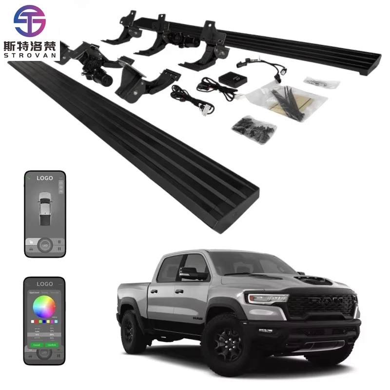 

STLF CLRAK Automatic Retractable Power Running Boards Electric Side Steps for RAM 1500 2500 3500 Crew Cab Year 2018 2020 2