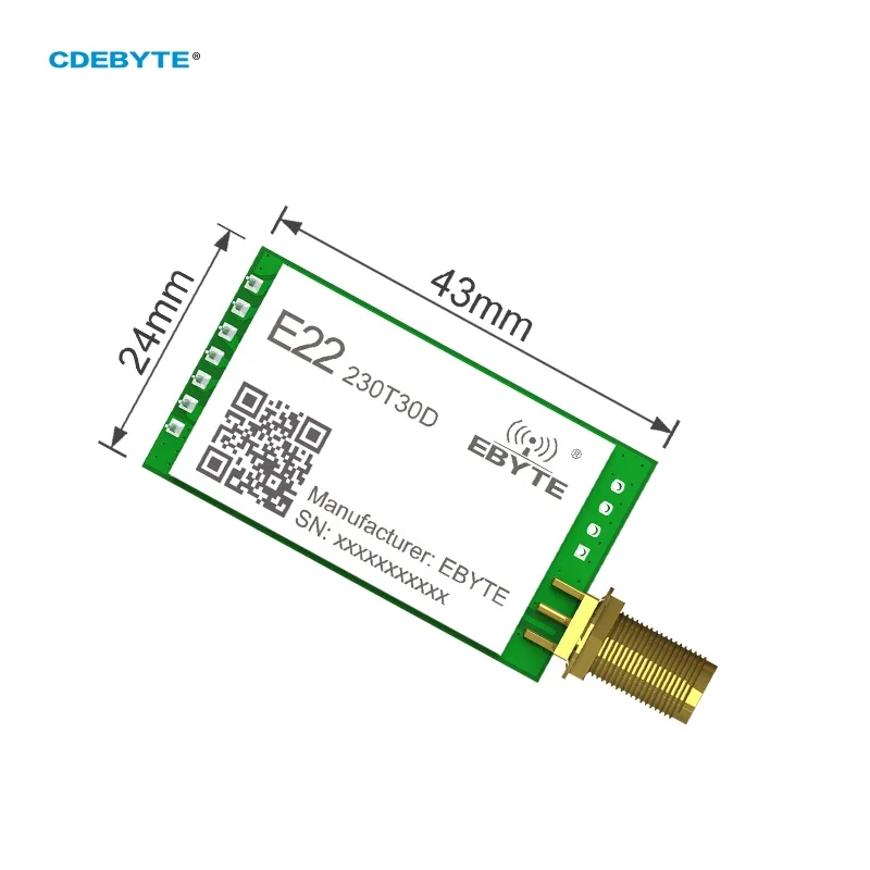 LoRa Wireless Module CDEBYTE E22-230T30D 30dBm Low Power Consumption Long Distance 10km 220-236MHz SMA-K DIP LoRa Module