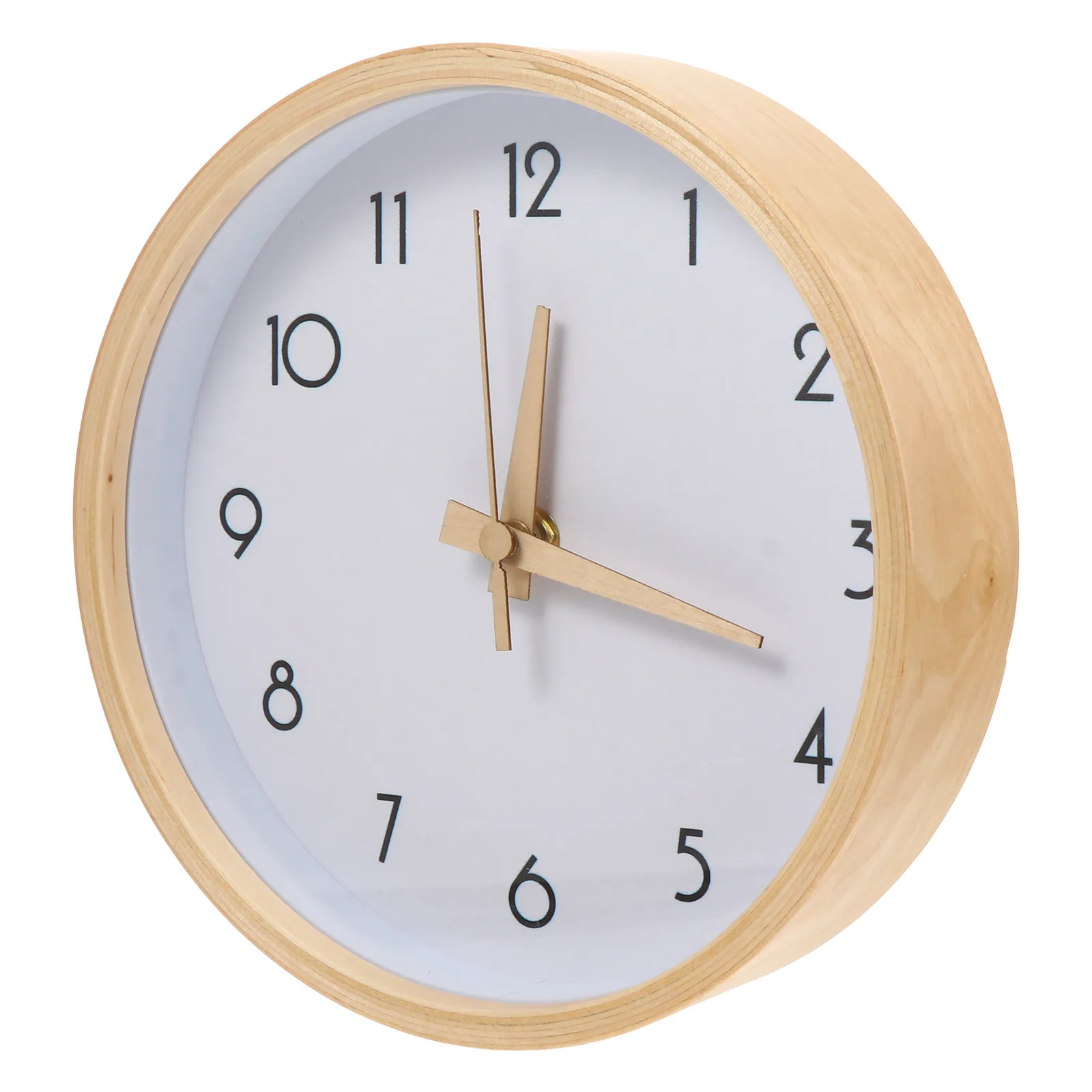 1Pcs 8-Inch Wooden Wall Clock Silent Battery Operated Round Decorative Clock for Living Room Bedroom Home Wall Decor