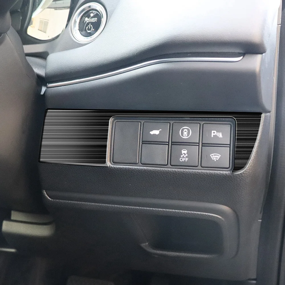 سيارة الأسود التيتانيوم نحى متعددة الوظائف زر غطاء إطاري الزخرفية الكسوة لهوندا Vezel HR-V HRV 2021 2022 #5