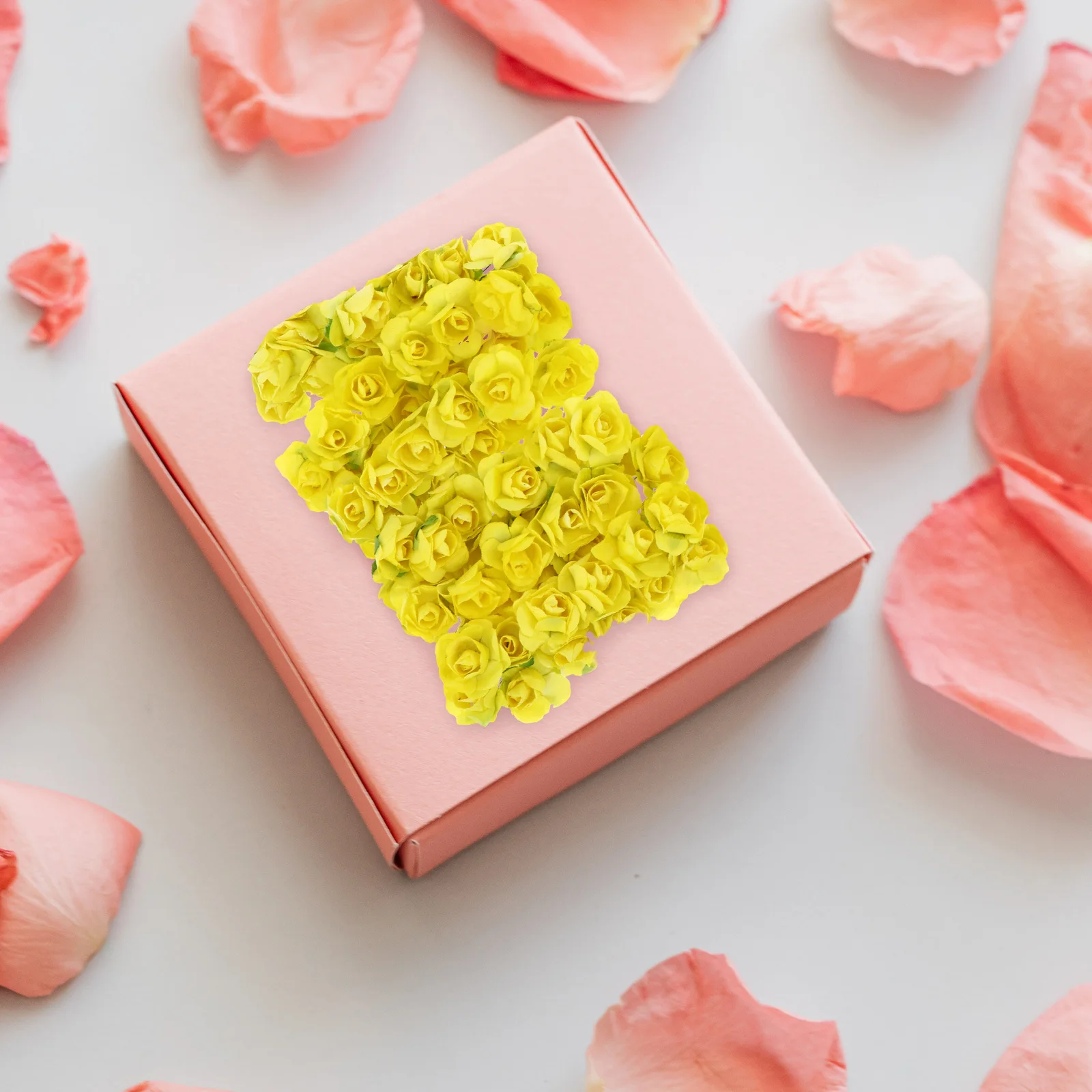 

144Pcs Paper Rose Flower Bouquet Decoration Elegant Craft for Windowsill Bedroom Living Room Festival Paper Rose Flowers