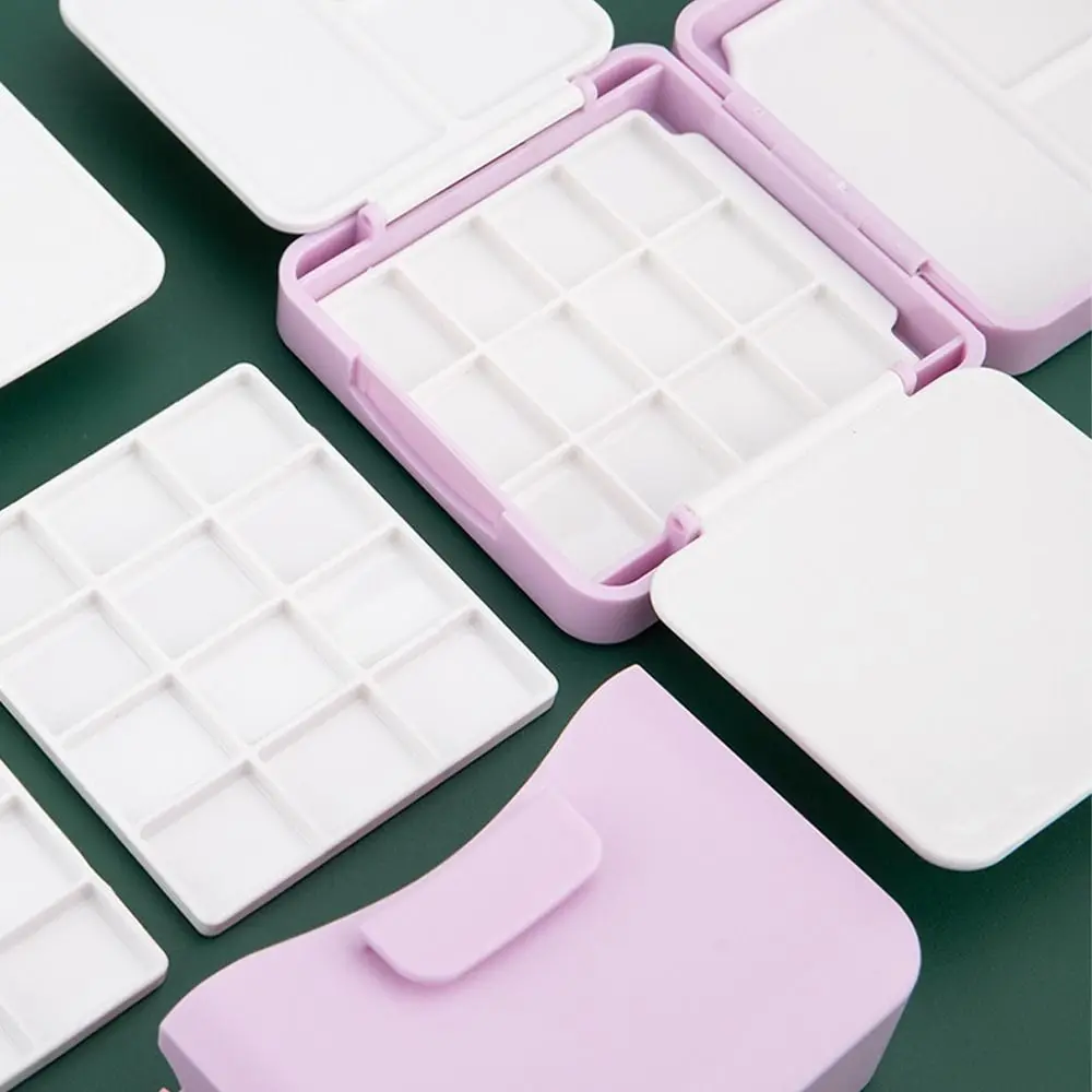 Portable Mini Portable Painting Box Subpackage Design Removable 12/24 Grids Palette Compact Empty Plastic Pigment Box Travel Use
