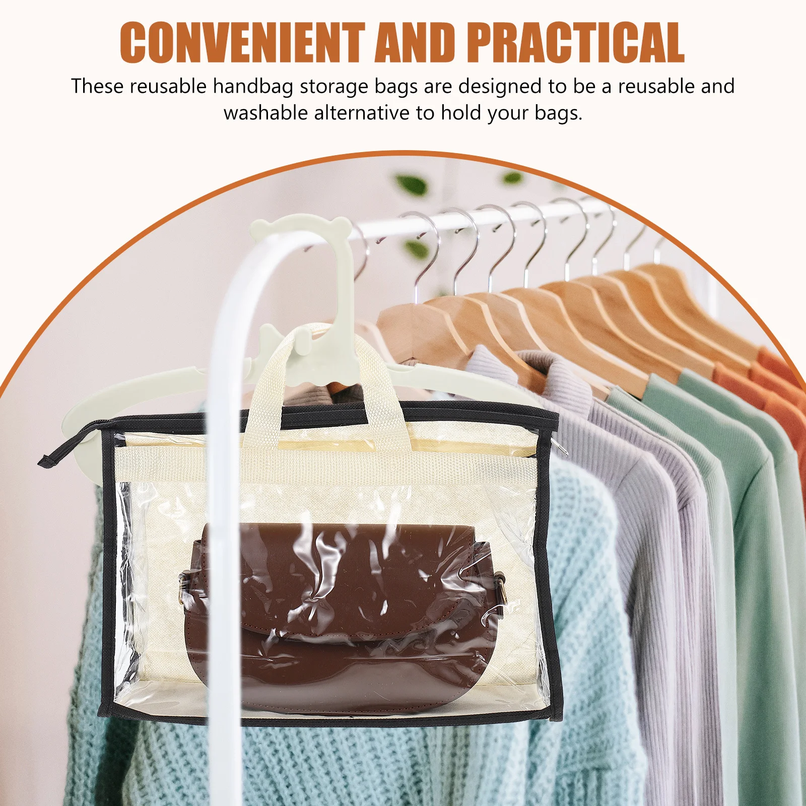 

15Pcs Transparent Handbag Organizers Dustproof Purse Storage Bags PVC Closet Organizer Reusable Covers Handbag Organizer