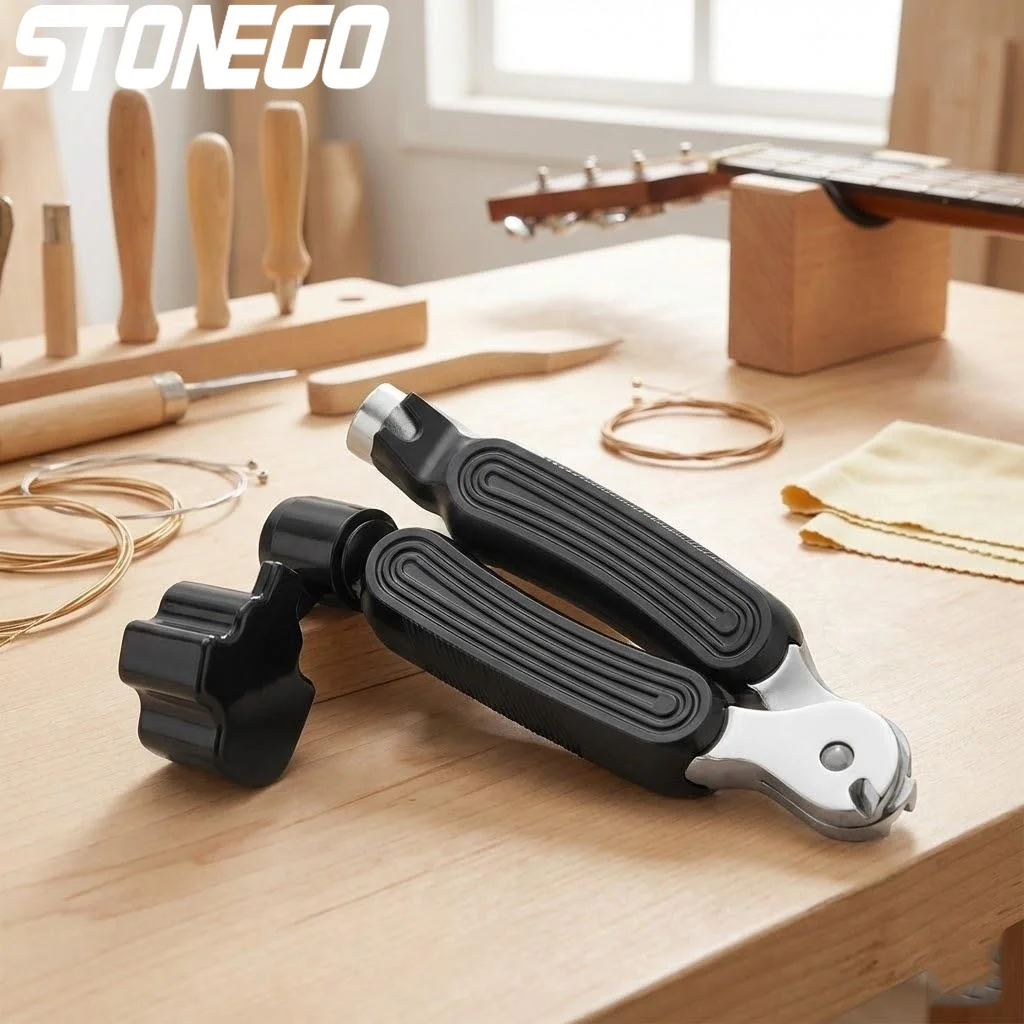 Kit de Herramientas 3 en 1 para Guitarra: Enrollador de Cuerdas, Cortador de Cuerdas y Extractor de Pernos de Puente, para un Cambio de Cuerdas Fácil y Rápido, Accesorio de Reparación de Guitarra con Capo