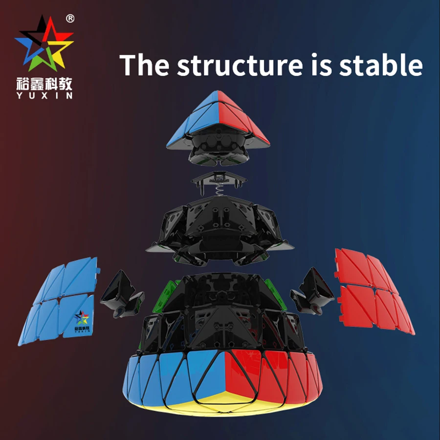 YuXin HuangLong Pyramid 5x5 Triangle Cube 4 Corners Magic Puzzle Logic Magico Cubo Professional Educational Toy Game Stickerless